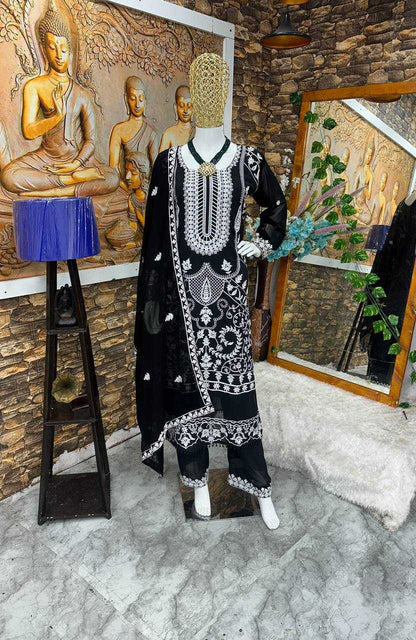 Faux Georgette Kesh147 185 Suits & Dresses  Ladies Pakistani Embroidery Georgette Suit