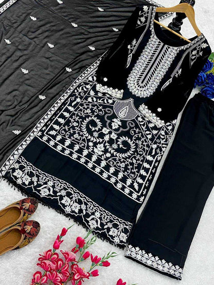 Faux Georgette Kesh147 185 Suits & Dresses  Ladies Pakistani Embroidery Georgette Suit