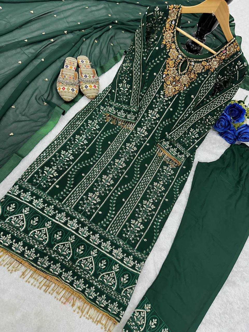 Faux Georgette Kesh147 189 Suits & Dresses Islamic Clothing  Ladies Pakistani Embroidery Georgette Suits