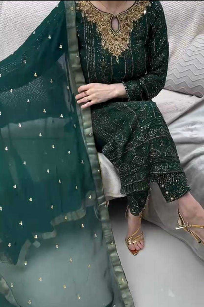 Faux Georgette Kesh147 189 Suits & Dresses Islamic Clothing  Ladies Pakistani Embroidery Georgette Suits