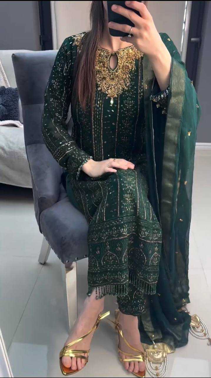 Faux Georgette Kesh147 189 Suits & Dresses Islamic Clothing  Ladies Pakistani Embroidery Georgette Suits