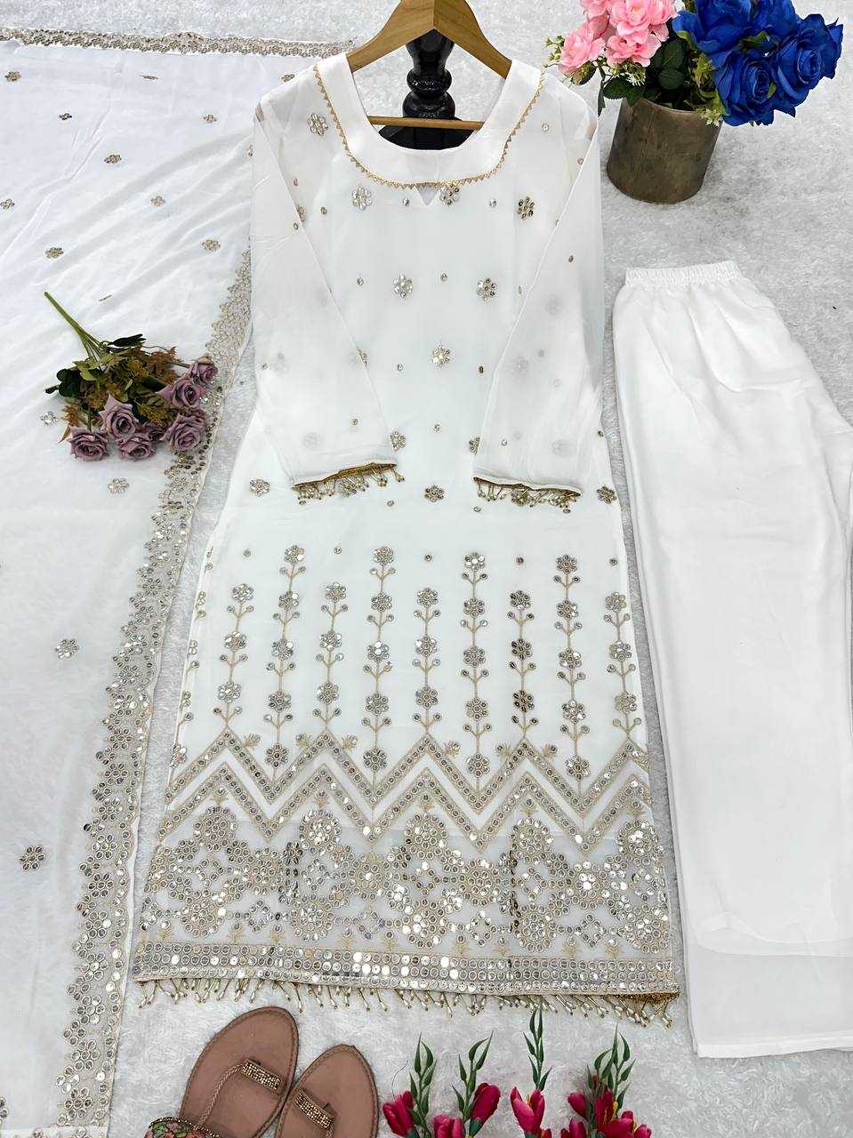 Faux Georgette Kesh147 203 Suits & Dresses Islamic Clothing  Embroidered Ladies Pakistani Georgette Suits