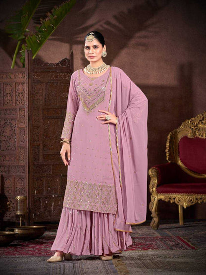 Faux Georgette Kesh147 210 Suits & Dresses  Embroidered Palazzo Georgette Party Wear Suits