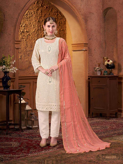 Faux Georgette Kesh147 211 Suits & Dresses Islamic Colthing  Embroidered Pakistani Ladies Georgette Suits