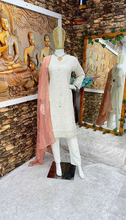 Faux Georgette Kesh147 211 Suits & Dresses Islamic Colthing  Embroidered Pakistani Ladies Georgette Suits