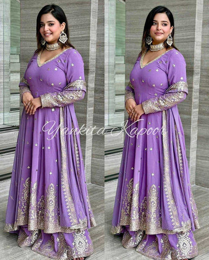 Faux Georgette Kesh147 220 Gowns  Embroidered Georgette Anarkali Long Gowns