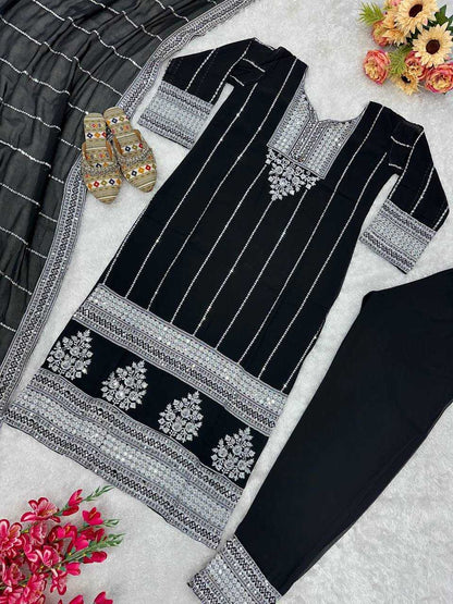 Faux Georgette Kesh148 033 Suits & Dresses Islamic Clothing  Embroidery Pakistani Georgette Party Wear Suits