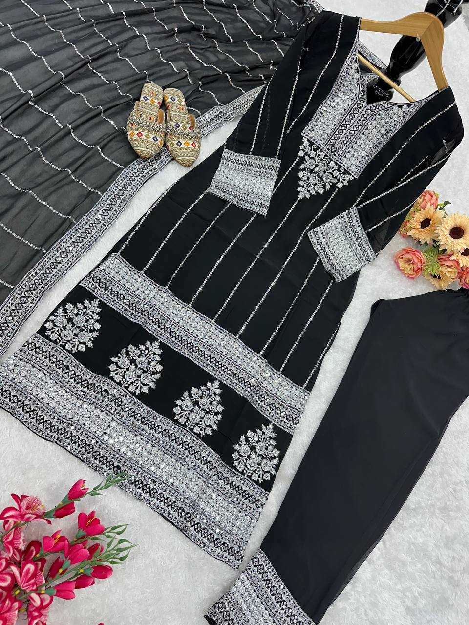 Faux Georgette Kesh148 033 Suits & Dresses Islamic Clothing  Embroidery Pakistani Georgette Party Wear Suits