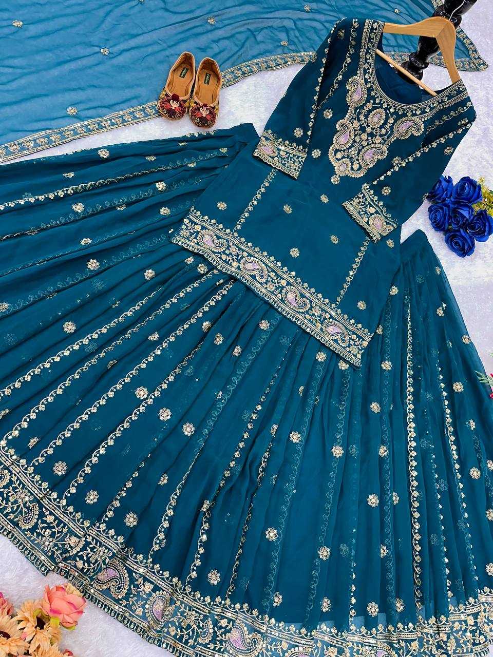 Faux Georgette Kesh148 037 Lehengas  Embroidery Traditional Lehengas