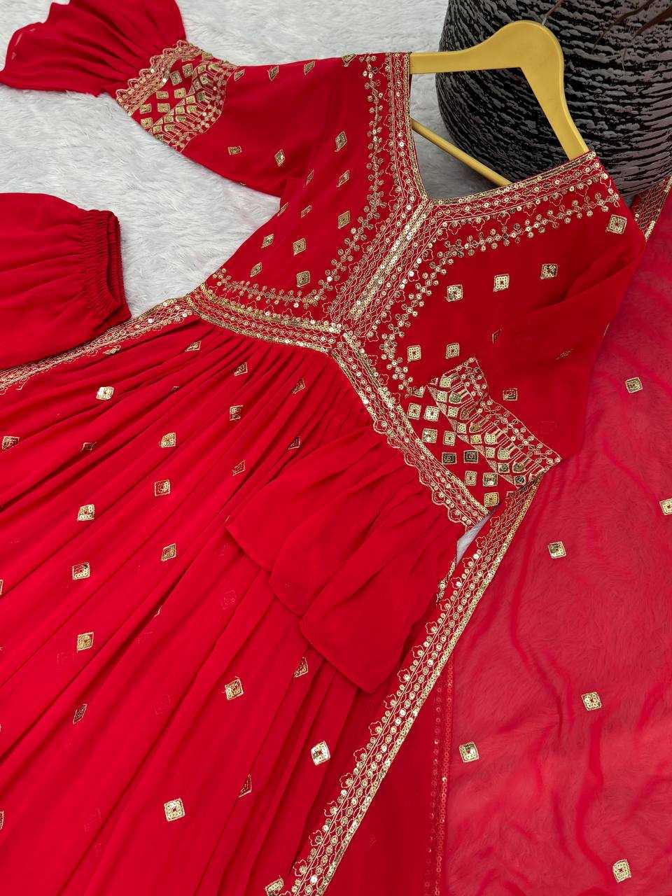 Faux Georgette Kesh157 1647 Suit  Embroidery Wedding Sharara Salwar Diwali Collections Suit