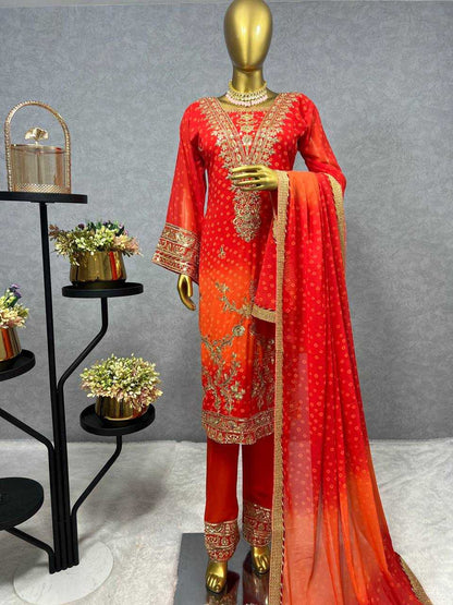 Faux Georgette Kesh157 1671 Suits & Dresses Islamic Clothing  Pakistani Printed Embroidery Georgette Suits