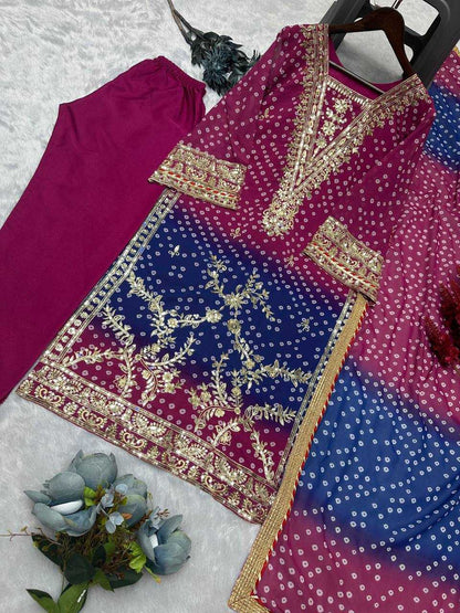 Faux Georgette Kesh157 1671 Suits & Dresses Islamic Clothing  Pakistani Printed Embroidery Georgette Suits