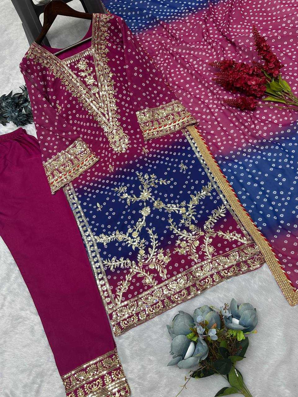 Faux Georgette Kesh157 1671 Suits & Dresses Islamic Clothing  Pakistani Printed Embroidery Georgette Suits