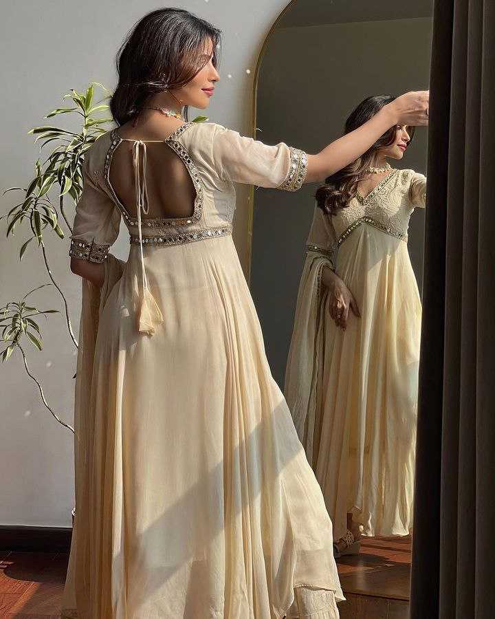 Faux Georgette Kesh158 5039 Gowns  Embroidery Anarkali Party Long Georgette Diwali Collections Gowns