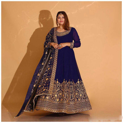 Faux Georgette Kesh159 1276 Gowns  Embroidery Anarkali Long Georgette Diwali Collections Gowns