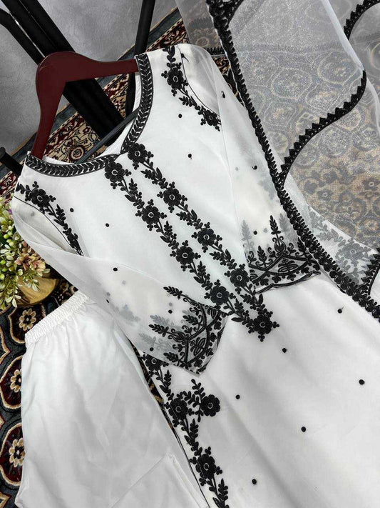 Faux Georgette Kesh159 1285 Suits & Dresses Islamic Clothing  Ladies Pakistani Embroidery Georgette Suits