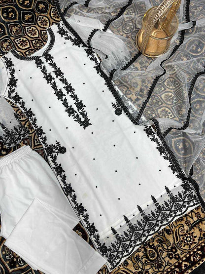 Faux Georgette Kesh159 1285 Suits & Dresses Islamic Clothing  Ladies Pakistani Embroidery Georgette Suits