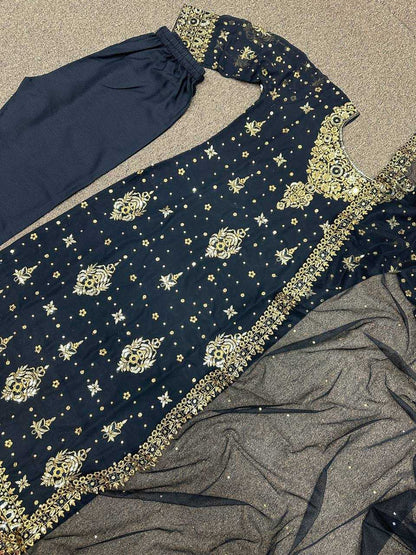 Faux Georgette Kesh159 1293 Suits & Dresses Islamic Clothing  Ladies Pakistani Embroidery Georgette Suits