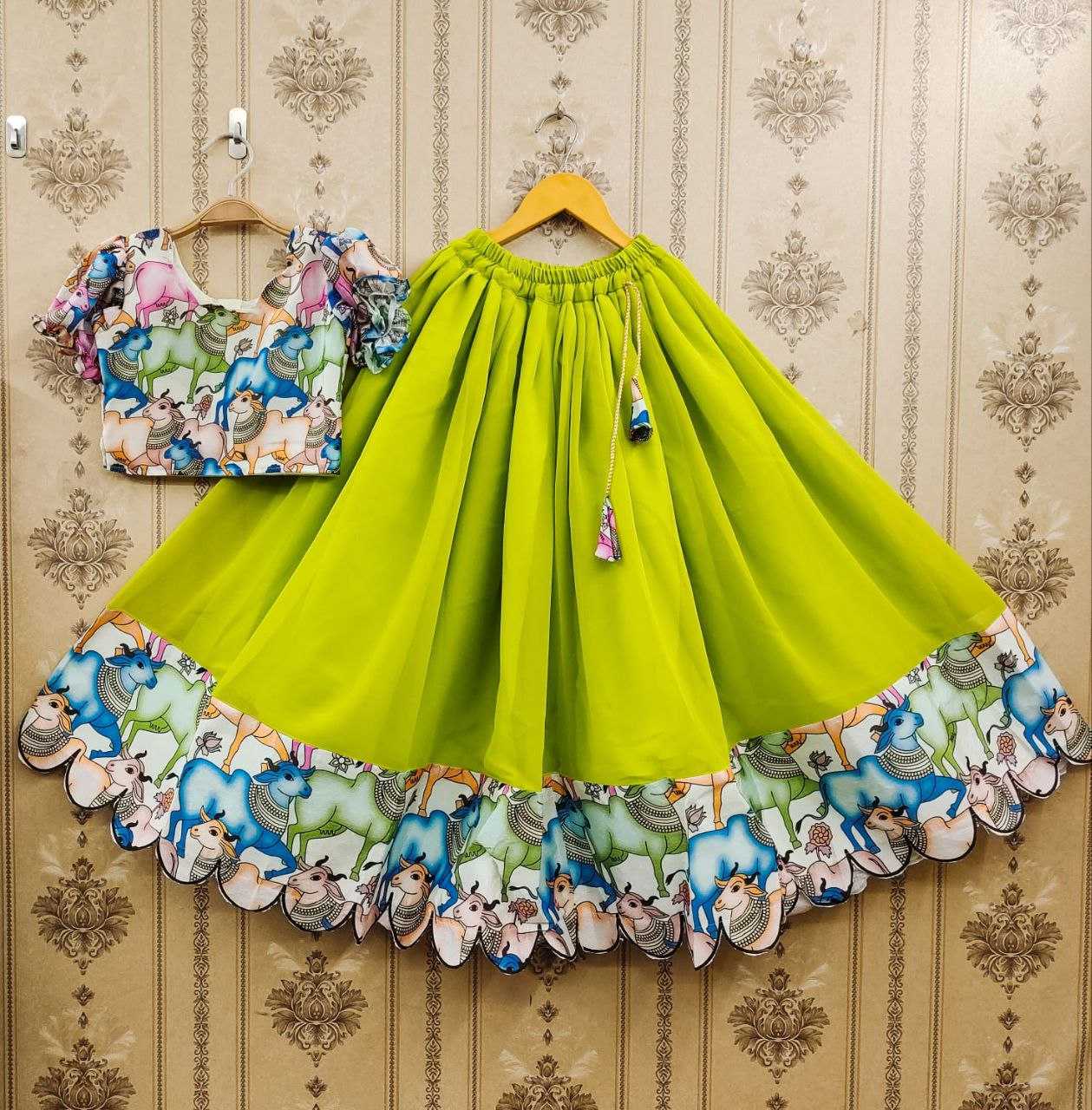 Faux Georgette Kesh168 Mnt01 Kids Wear  Kids Lehenga Kids Ethnic Wear Kids Traditional Outfits Kids Lehenga Choli