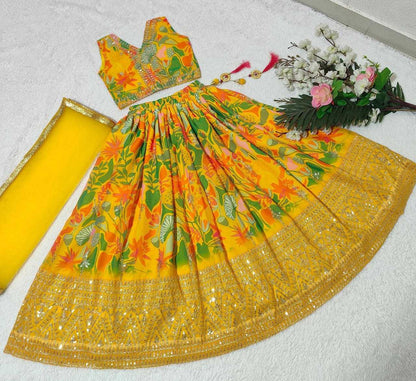 Faux Georgette Kesh168 Mnt02 Kids Wear  Kids Lehenga Kids Ethnic Wear Kids Traditional Outfits Kids Lehenga Choli Kids Festive Wear Kids Wedding Outfits