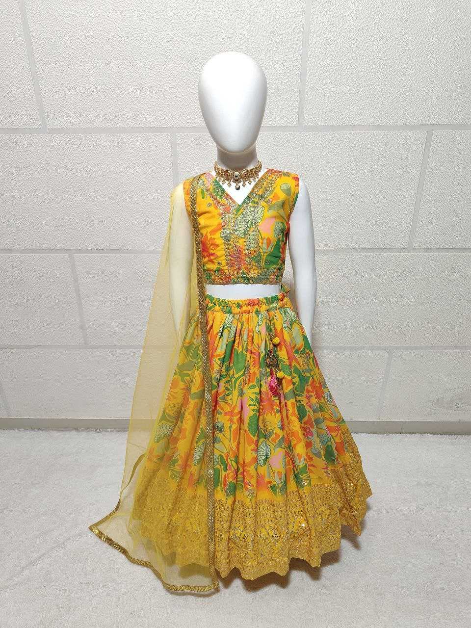 Faux Georgette Kesh168 Mnt02 Kids Wear  Kids Lehenga Kids Ethnic Wear Kids Traditional Outfits Kids Lehenga Choli Kids Festive Wear Kids Wedding Outfits