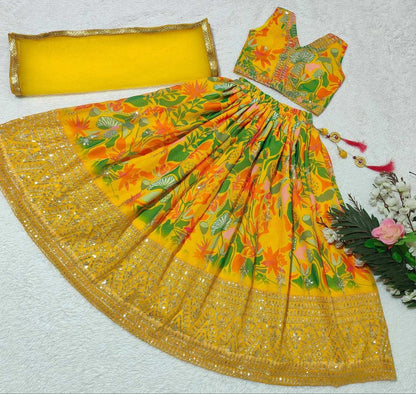 Faux Georgette Kesh168 Mnt02 Kids Wear  Kids Lehenga Kids Ethnic Wear Kids Traditional Outfits Kids Lehenga Choli Kids Festive Wear Kids Wedding Outfits