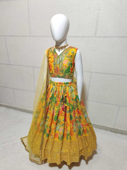 Faux Georgette Kesh168 Mnt02 Kids Wear  Kids Lehenga Kids Ethnic Wear Kids Traditional Outfits Kids Lehenga Choli Kids Festive Wear Kids Wedding Outfits