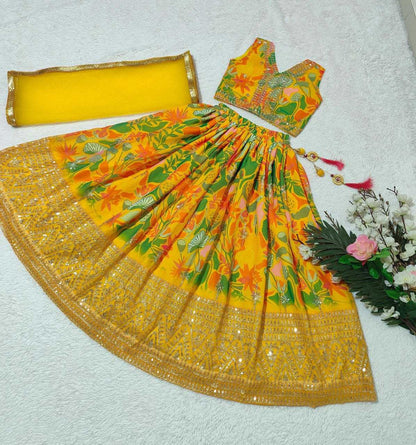 Faux Georgette Kesh168 Mnt02 Kids Wear  Kids Lehenga Kids Ethnic Wear Kids Traditional Outfits Kids Lehenga Choli Kids Festive Wear Kids Wedding Outfits