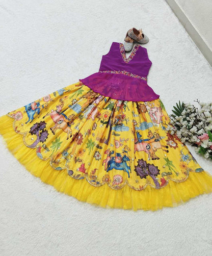 Faux Georgette Kesh168 Mnt08 Kids Wear  Kids Lehenga Kids Ethnic Wear Kids Traditional Outfits Kids Festive Wear Kids Diwali Clothes