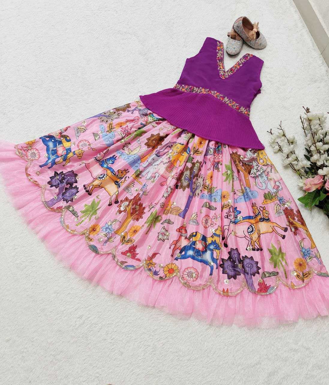 Faux Georgette Kesh168 Mnt08 Kids Wear  Kids Lehenga Kids Ethnic Wear Kids Traditional Outfits Kids Festive Wear Kids Diwali Clothes