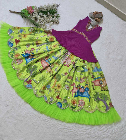 Faux Georgette Kesh168 Mnt08 Kids Wear  Kids Lehenga Kids Ethnic Wear Kids Traditional Outfits Kids Festive Wear Kids Diwali Clothes