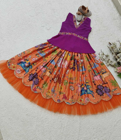 Faux Georgette Kesh168 Mnt08 Kids Wear  Kids Lehenga Kids Ethnic Wear Kids Traditional Outfits Kids Festive Wear Kids Diwali Clothes