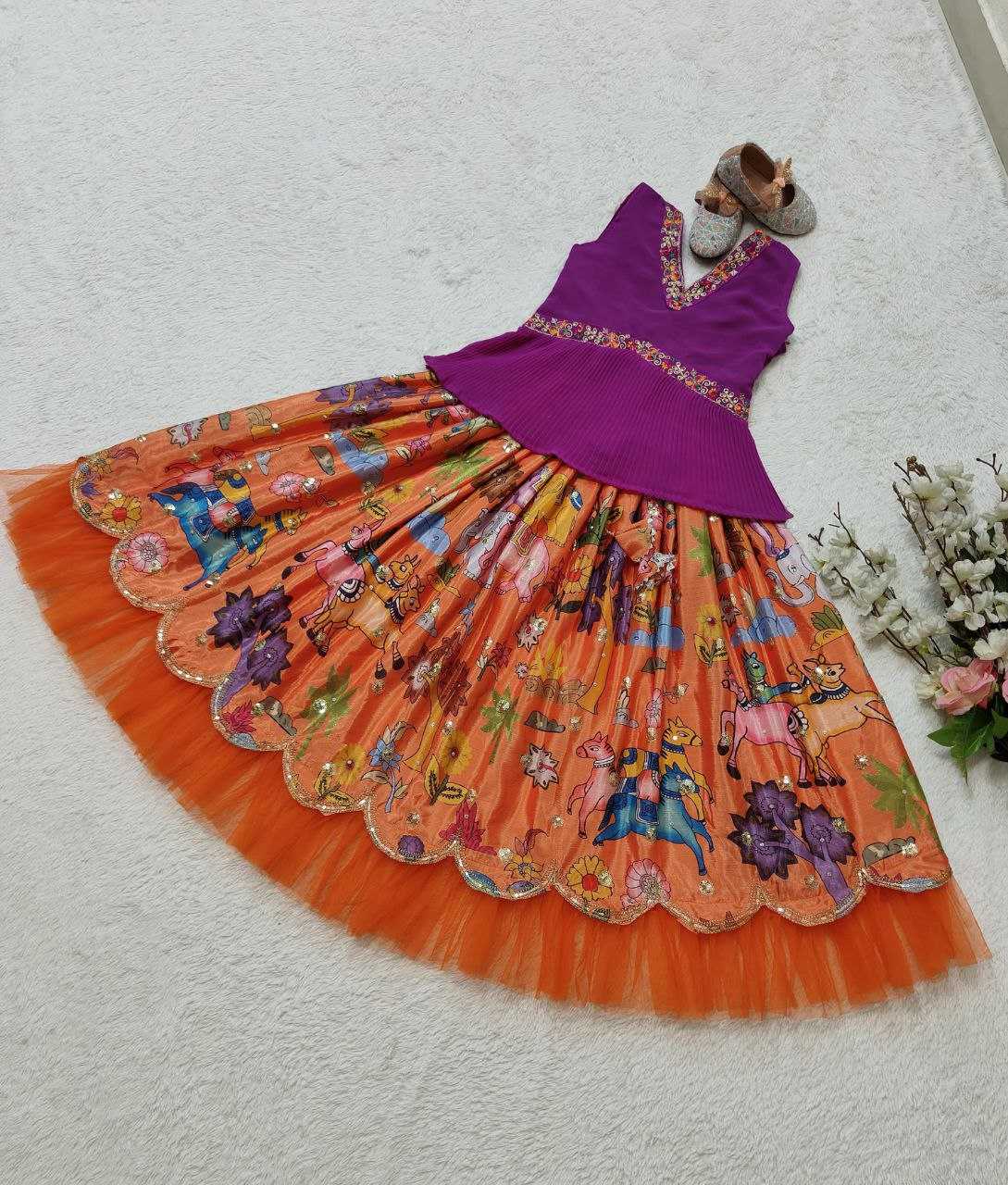 Faux Georgette Kesh168 Mnt08 Kids Wear  Kids Lehenga Kids Ethnic Wear Kids Traditional Outfits Kids Festive Wear Kids Diwali Clothes