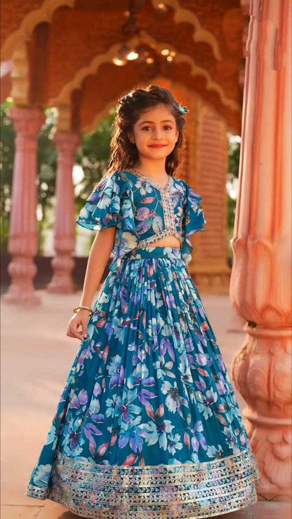 Faux Georgette Kesh168 Mnt10 Kids Wear  Kids Lehenga Kids Ethnic Wear Kids Traditional Outfits Kids Lehenga Choli Kids Weddings Outfits Kids Diwali Clothes