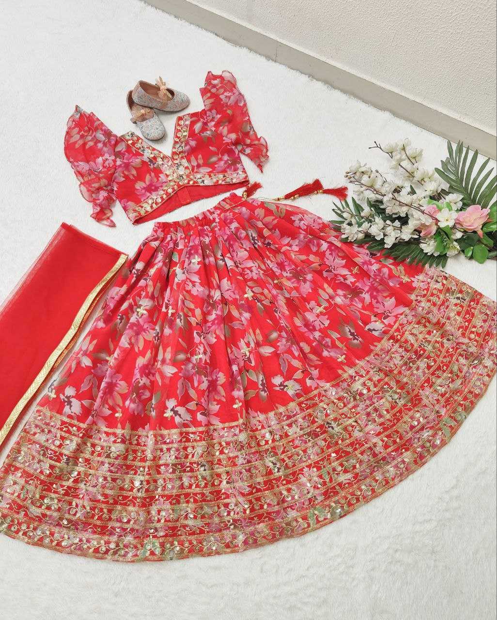 Faux Georgette Kesh168 Mnt10 Kids Wear  Kids Lehenga Kids Ethnic Wear Kids Traditional Outfits Kids Lehenga Choli Kids Weddings Outfits Kids Diwali Clothes