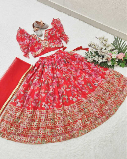 Faux Georgette Kesh168 Mnt10 Kids Wear  Kids Lehenga Kids Ethnic Wear Kids Traditional Outfits Kids Lehenga Choli Kids Weddings Outfits Kids Diwali Clothes