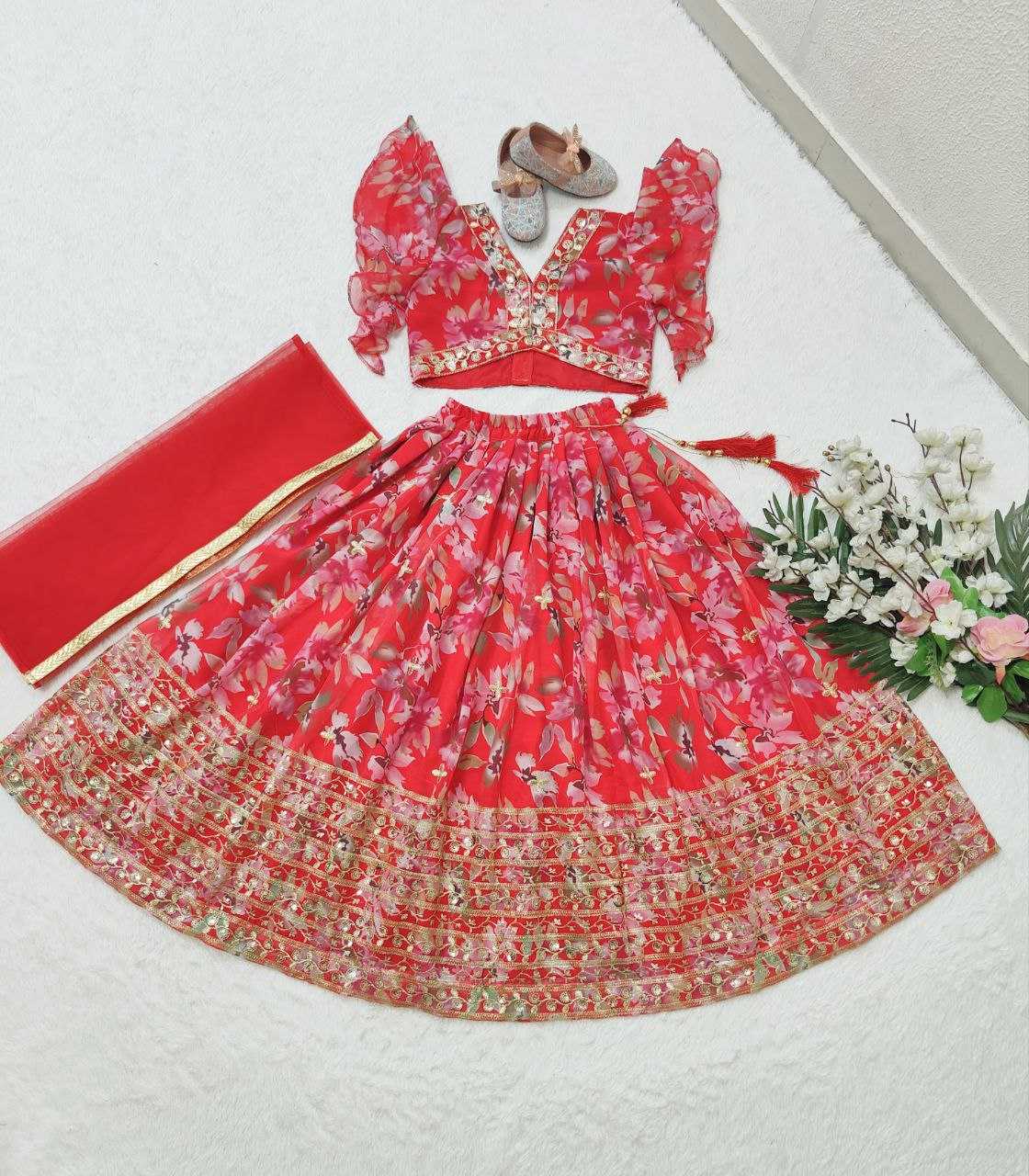 Faux Georgette Kesh168 Mnt10 Kids Wear  Kids Lehenga Kids Ethnic Wear Kids Traditional Outfits Kids Lehenga Choli Kids Weddings Outfits Kids Diwali Clothes