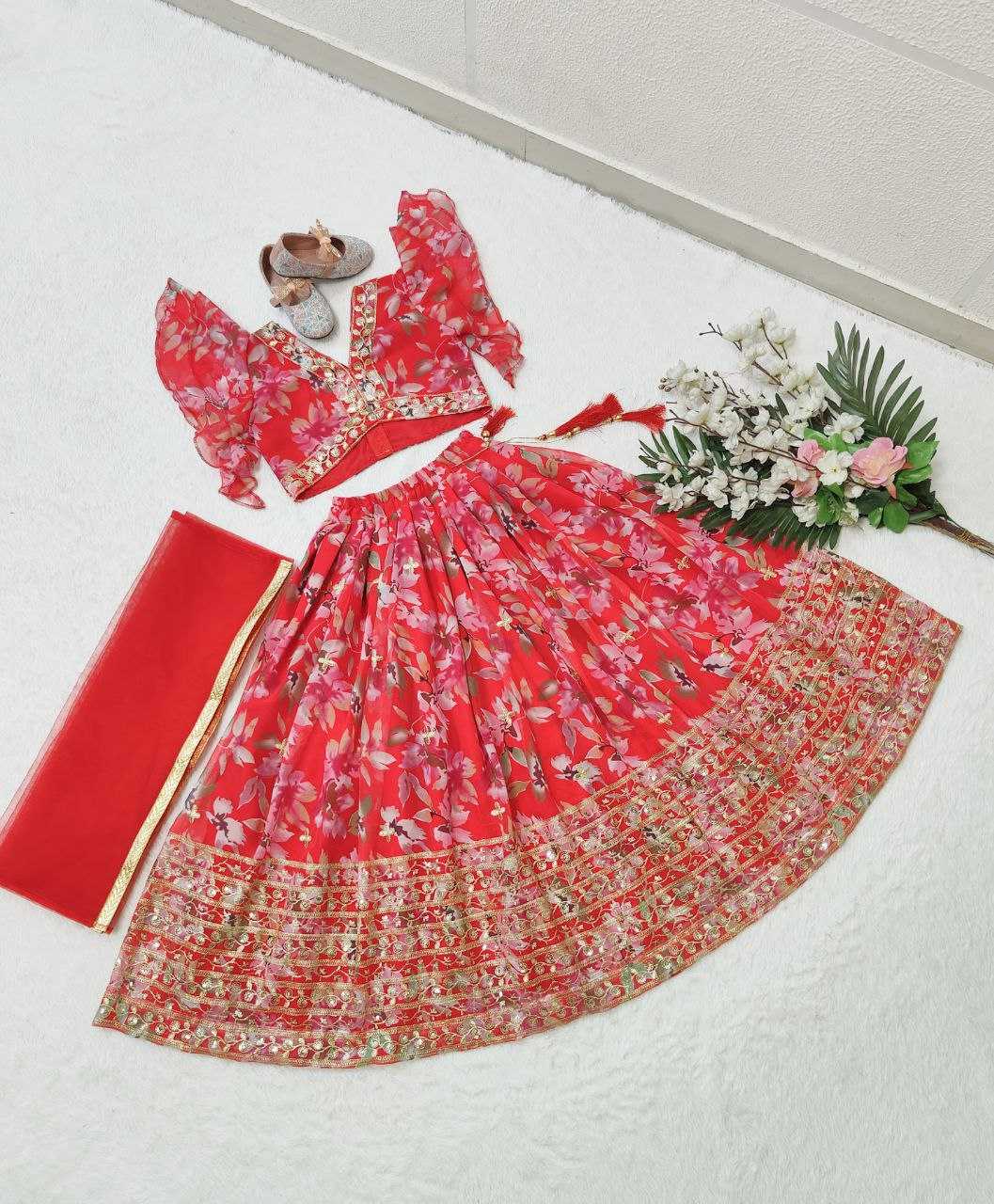 Faux Georgette Kesh168 Mnt10 Kids Wear  Kids Lehenga Kids Ethnic Wear Kids Traditional Outfits Kids Lehenga Choli Kids Weddings Outfits Kids Diwali Clothes