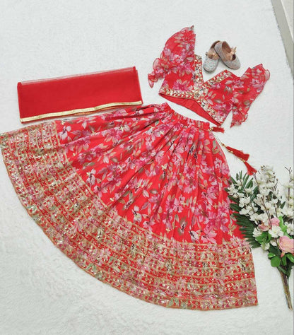 Faux Georgette Kesh168 Mnt10 Kids Wear  Kids Lehenga Kids Ethnic Wear Kids Traditional Outfits Kids Lehenga Choli Kids Weddings Outfits Kids Diwali Clothes