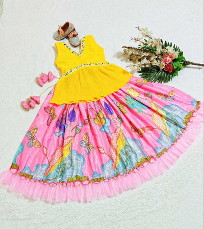 Faux Georgette Kesh168 Mnt22 Kids Wear  Kids Lehenga Choli Kids Traditional Outfits Kids Festive Kids Diwali Outfits