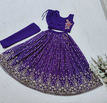 Faux Georgette Kesh168 Mnt27 Kids Weae   Kids Lehenga Kids Ethnic Wear Kids Traditional Outfits Kids Festive Wear Kids Wedding Outfits