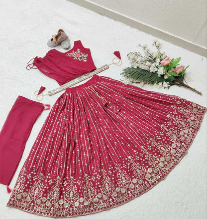 Faux Georgette Kesh168 Mnt27 Kids Weae   Kids Lehenga Kids Ethnic Wear Kids Traditional Outfits Kids Festive Wear Kids Wedding Outfits