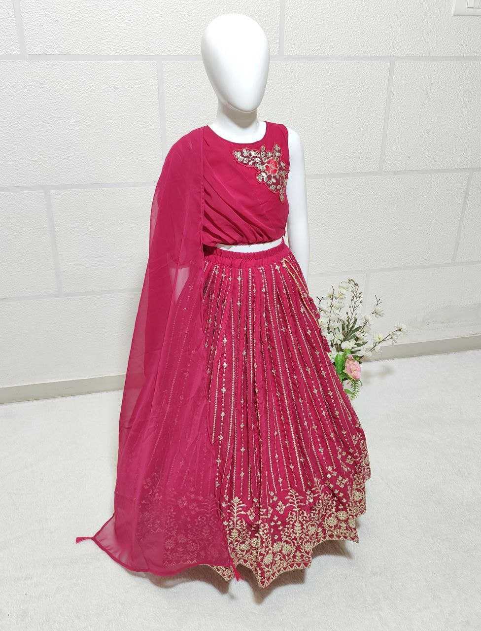 Faux Georgette Kesh168 Mnt27 Kids Weae   Kids Lehenga Kids Ethnic Wear Kids Traditional Outfits Kids Festive Wear Kids Wedding Outfits