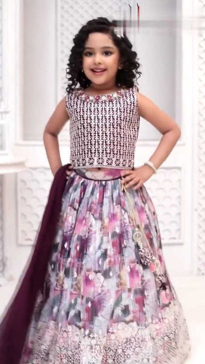 Faux Georgette Kesh168 Mnt28 Kids Wear  Kids Lehenga Kids Ethnic Wear Kids Traditional Outfits Kids Lehenga Choli Kids Festive Wear Kids Diwali Clothes