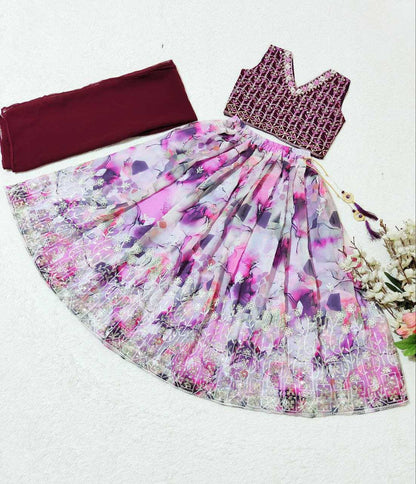 Faux Georgette Kesh168 Mnt28 Kids Wear  Kids Lehenga Kids Ethnic Wear Kids Traditional Outfits Kids Lehenga Choli Kids Festive Wear Kids Diwali Clothes