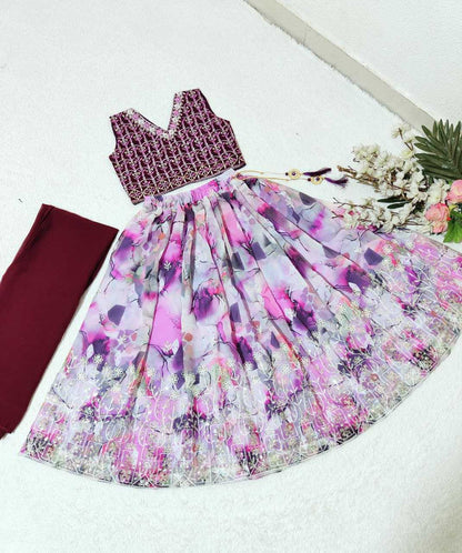 Faux Georgette Kesh168 Mnt28 Kids Wear  Kids Lehenga Kids Ethnic Wear Kids Traditional Outfits Kids Lehenga Choli Kids Festive Wear Kids Diwali Clothes