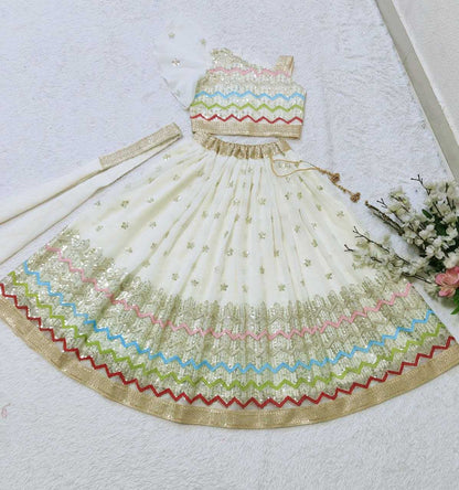 Faux Georgette Kesh168 Mnt30 Kids Wear  Kids Lehenga Kids Traditional Outfits Kids Lehenga Choli Kids Festive Wear Kids Wedding Outfits