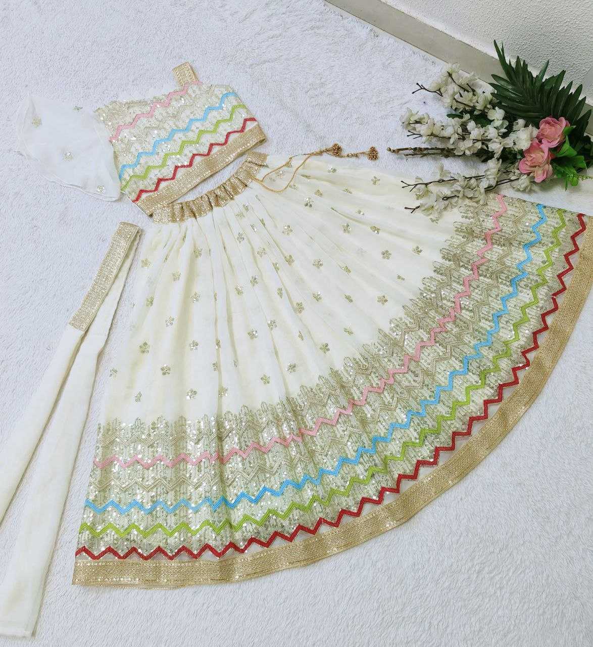 Faux Georgette Kesh168 Mnt30 Kids Wear  Kids Lehenga Kids Traditional Outfits Kids Lehenga Choli Kids Festive Wear Kids Wedding Outfits