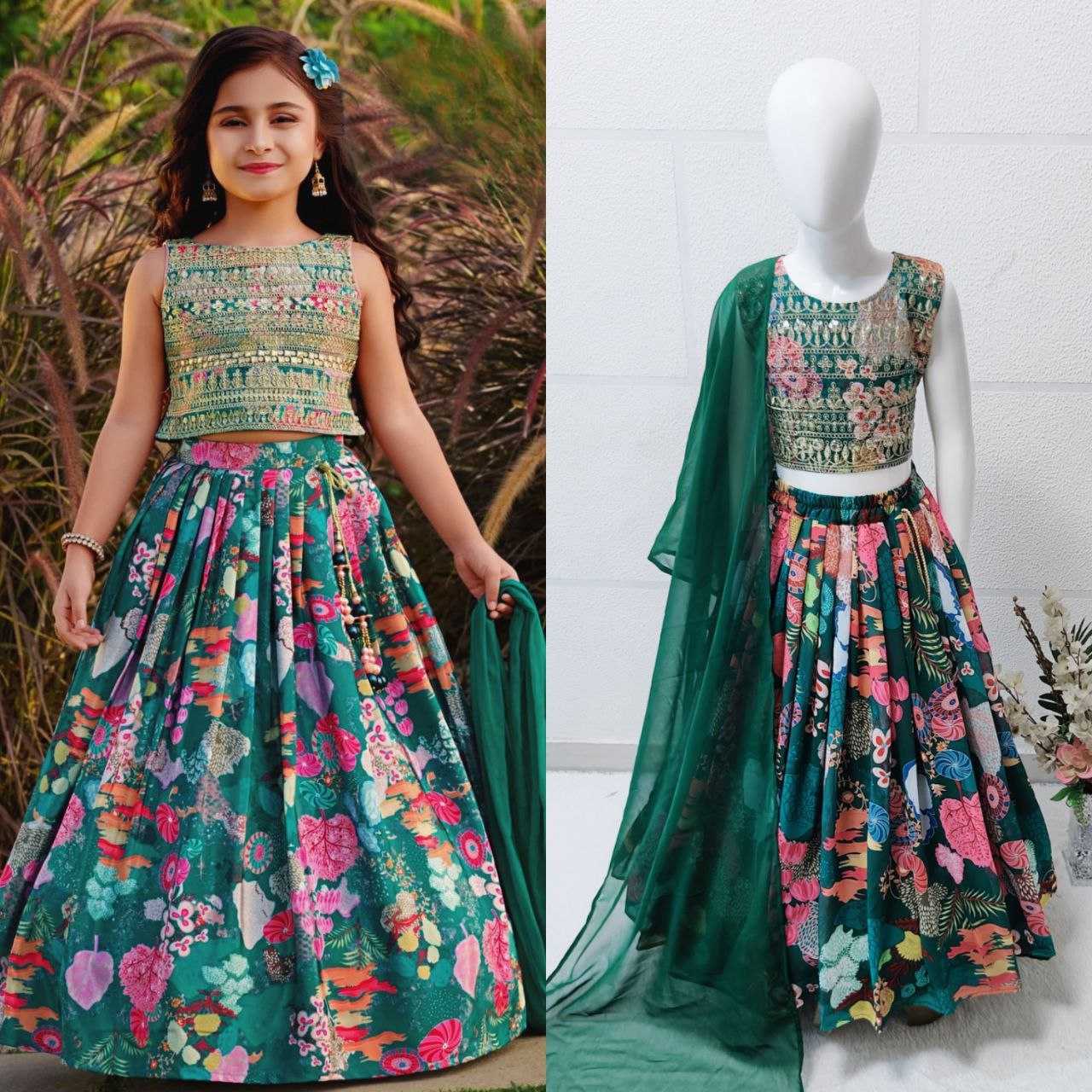 Faux Georgette Kesh168 Mnt31 Kids Wear  Kids Lehenga Kids Traditional Outfits Kids Festive Wear Kids Wedding Outfits Diwali Clothes