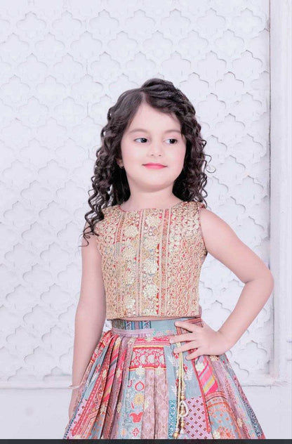 Faux Georgette Kesh168 Mnt32 Kids Wear  Kids Lehenga Kids Traditonal Outfits Kids Lehenga Choli Kids Festive Wear Kids Wedding Outfits